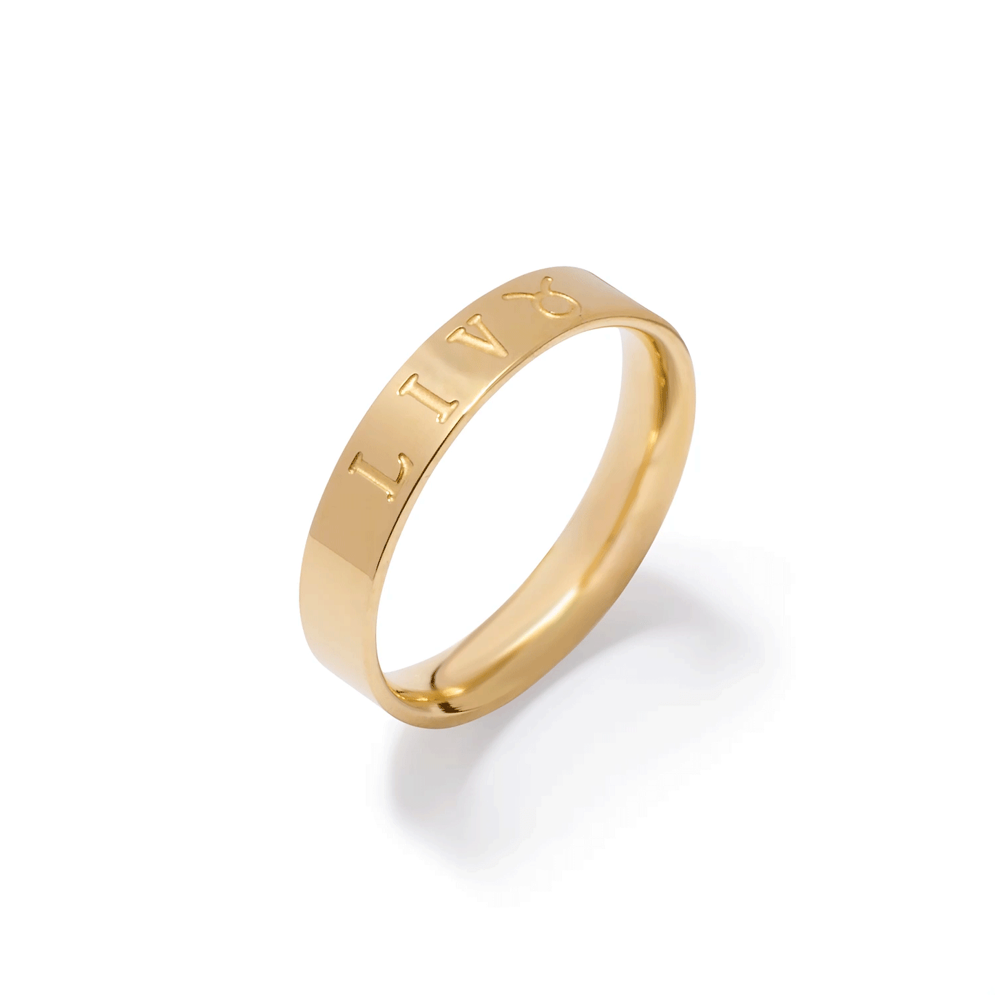Custom Stamped Name Ring (Gold)