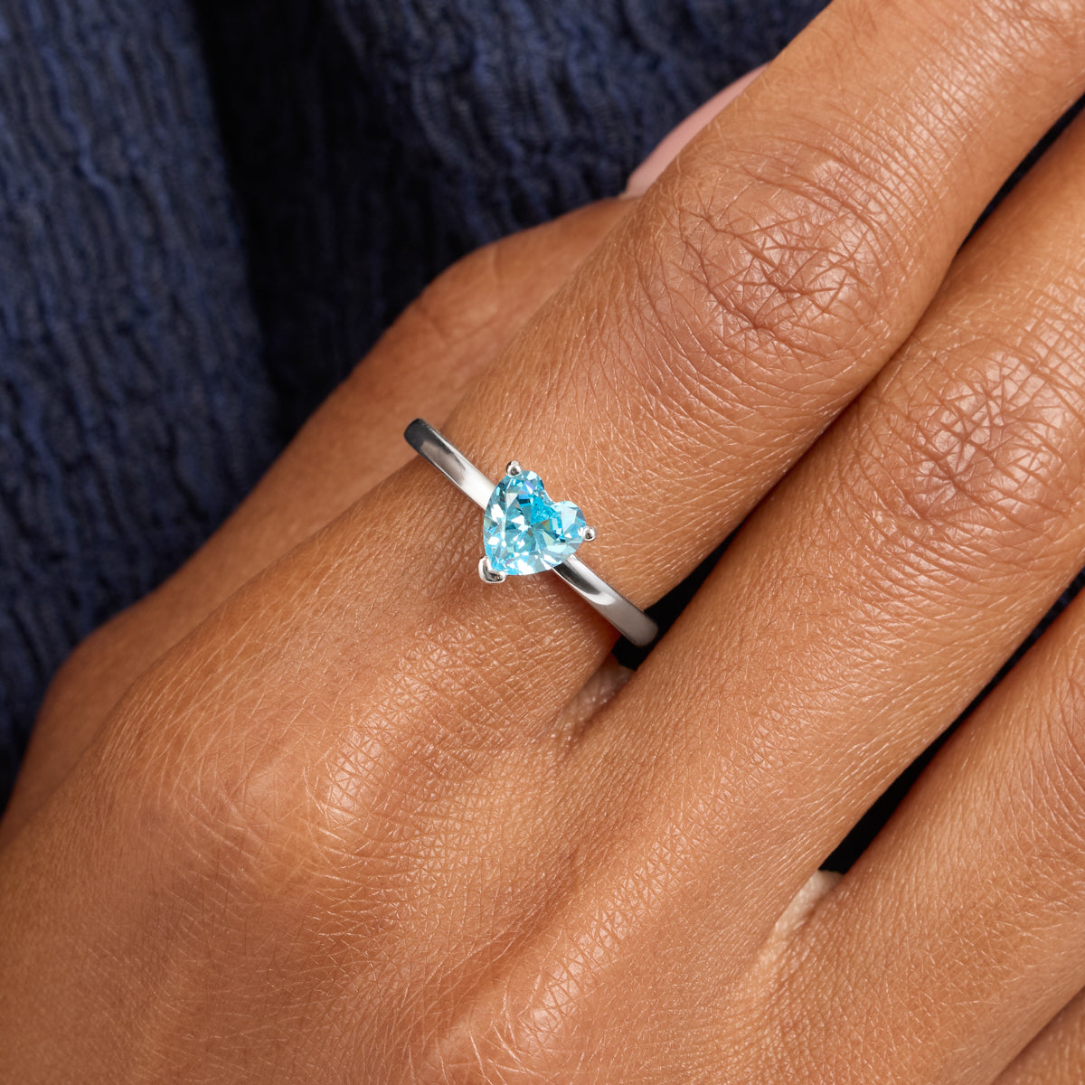 Birthstone Heart Legacy Ring 1ct (Silver)