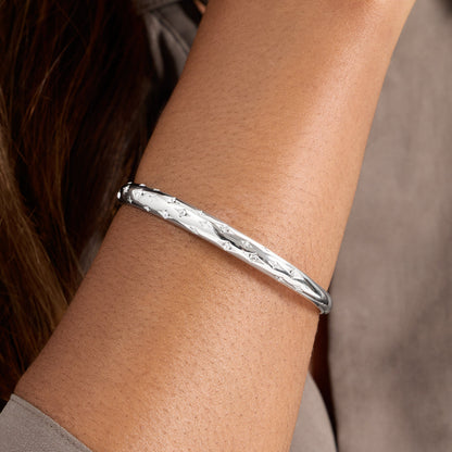 Custom Moon and Back Bangle (Silver)