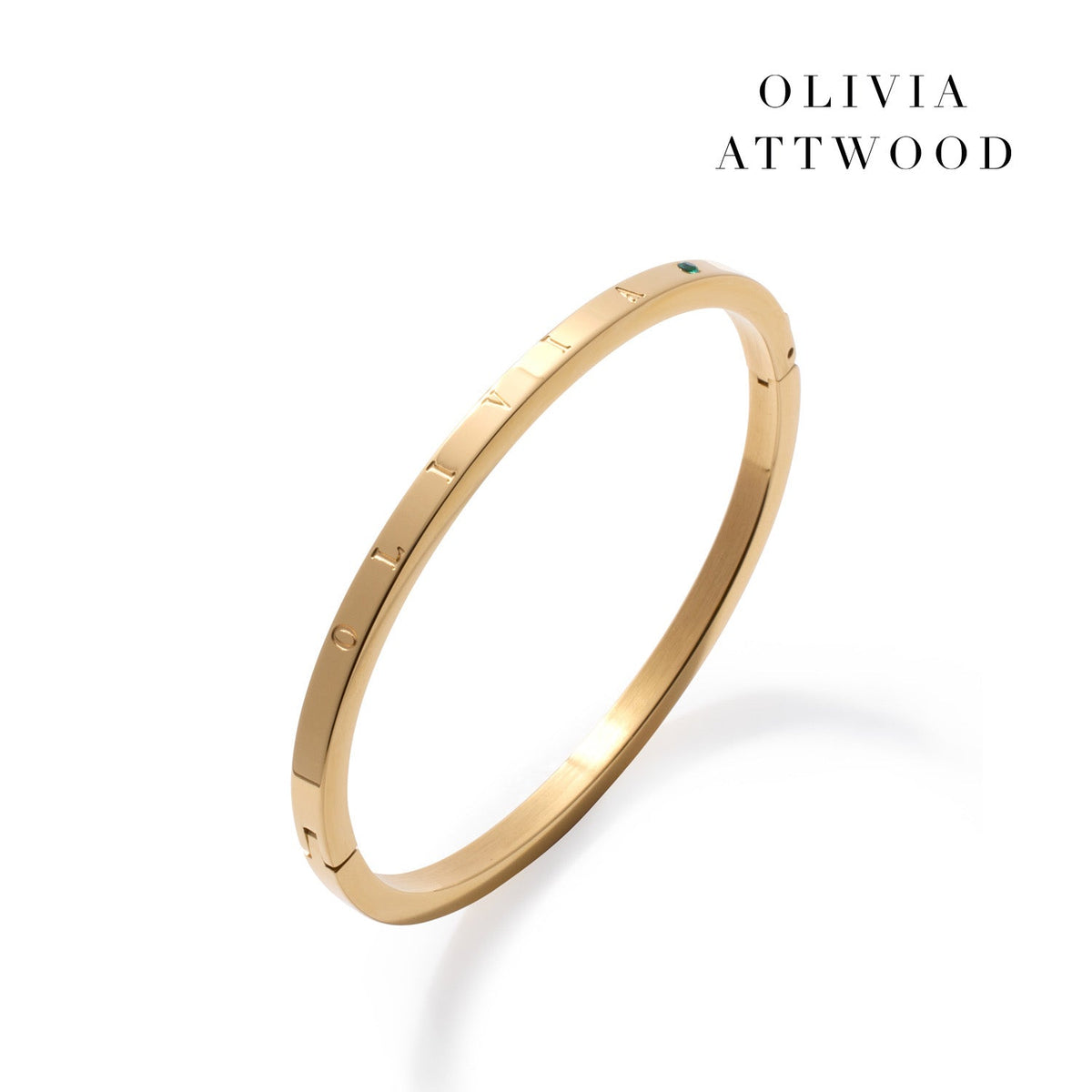 Custom Stamped Name Bangle (Gold)