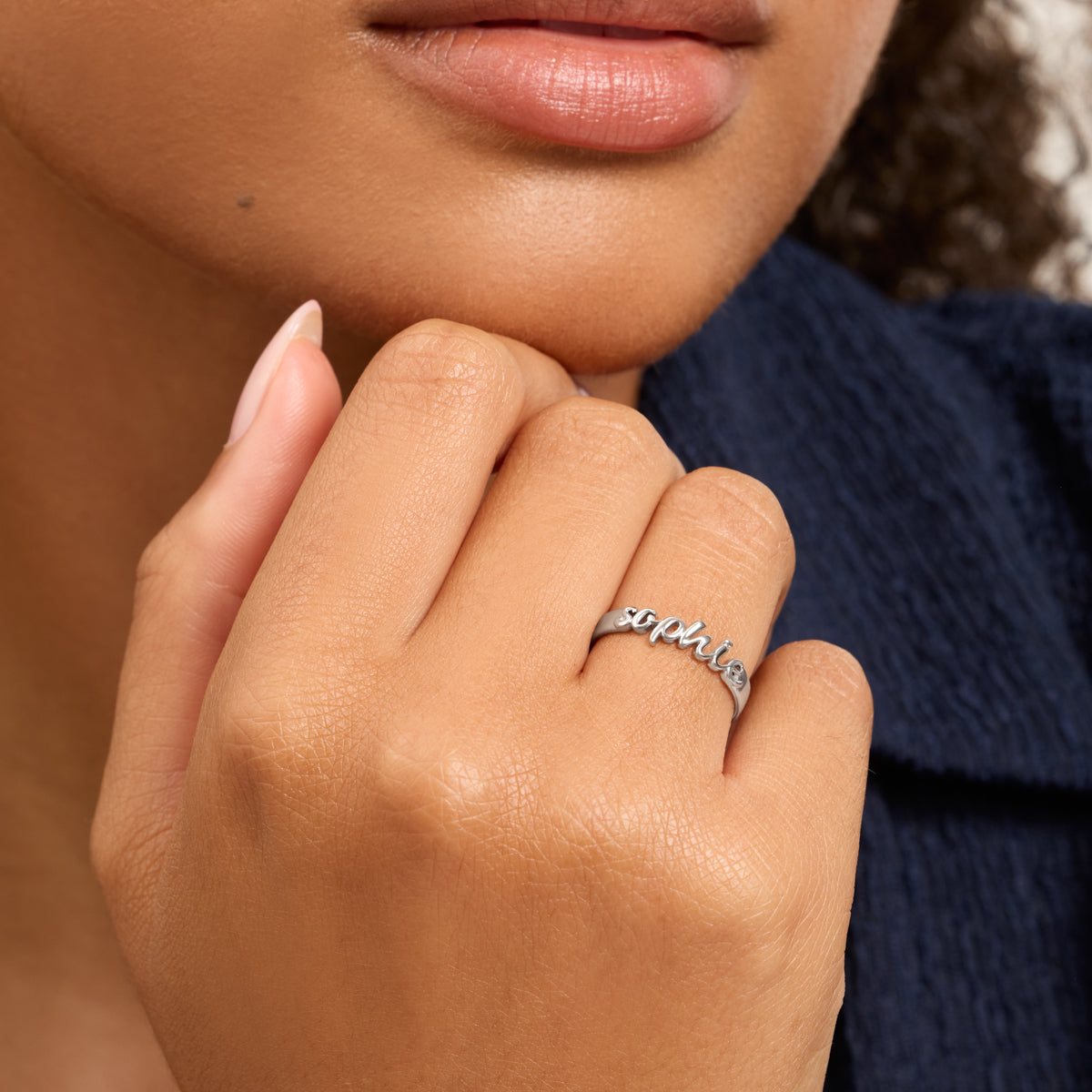 Script Name Ring (Silver)