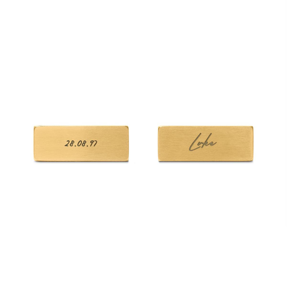 Knife Edge Rectangular Engravable Cufflinks (Gold)