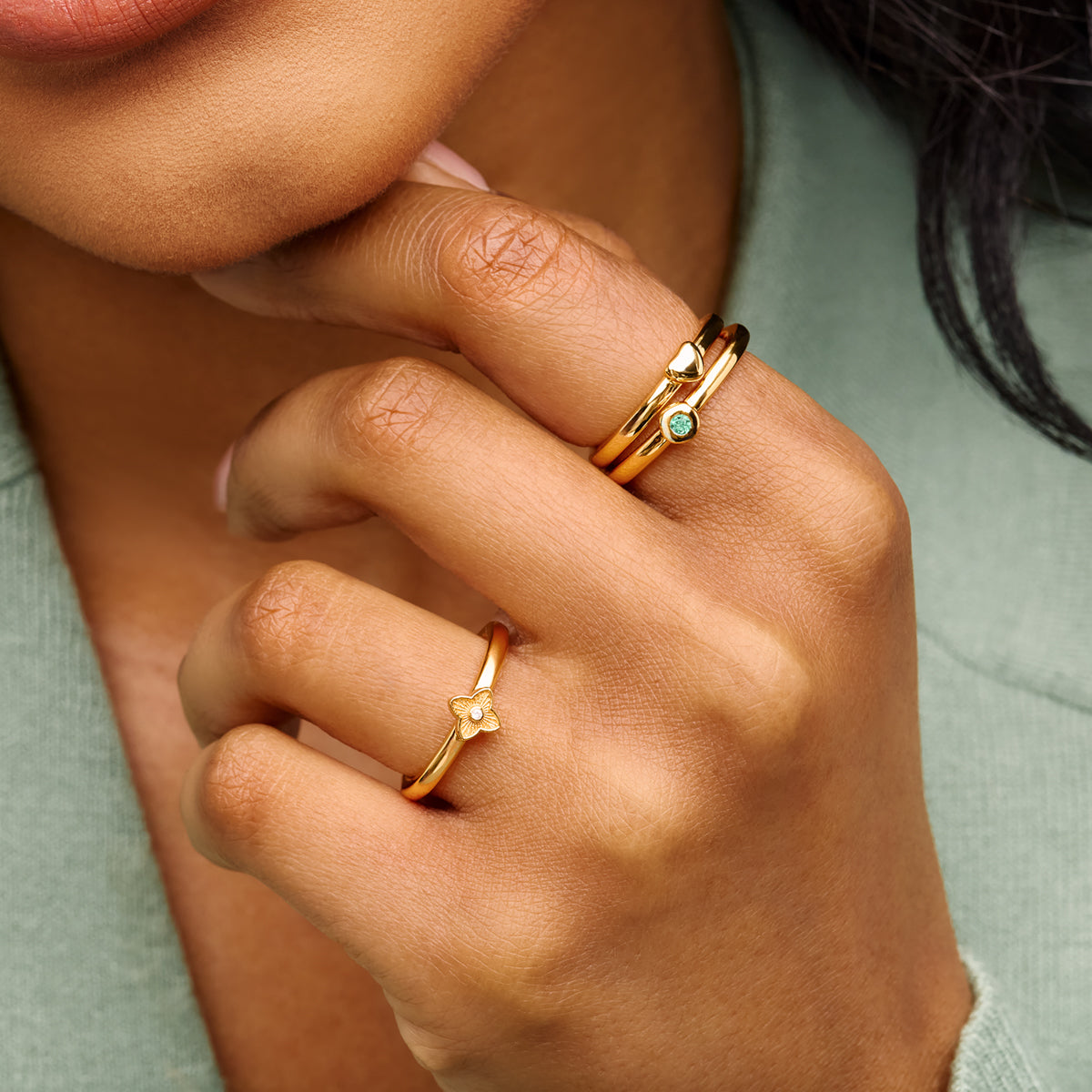 Fine Molten Organic Birthstone Ring (Gold)