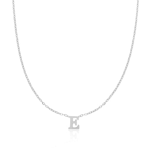 Mini Initial Necklace (Silver)