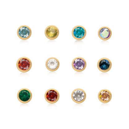 Birthstone Huggie Hoops (Gold)