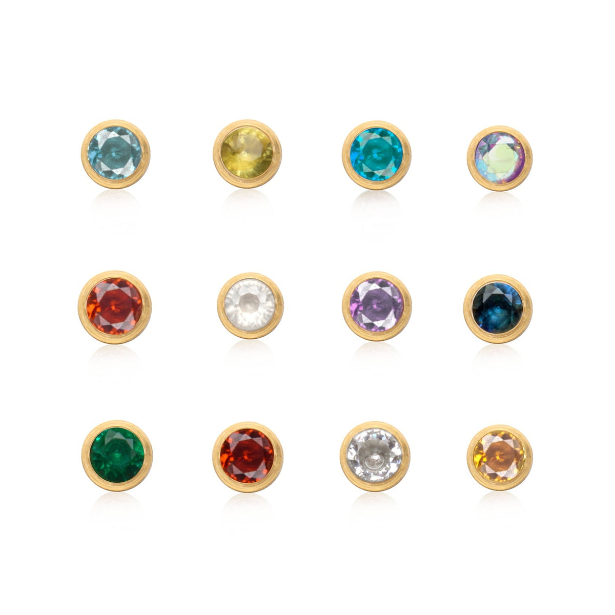 Birthstone Stud Earring (Gold)