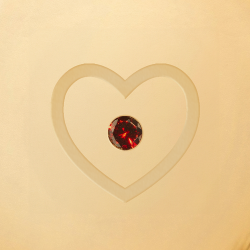Stamped - Crystal Heart Birthstone
