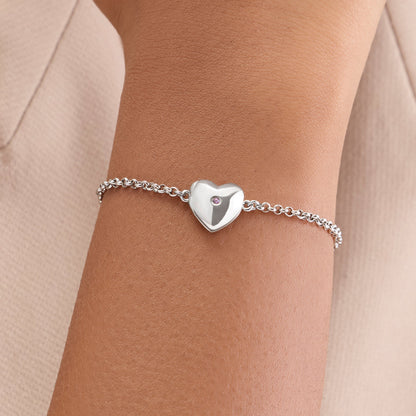 Heart Photo Locket Bracelet (Silver)