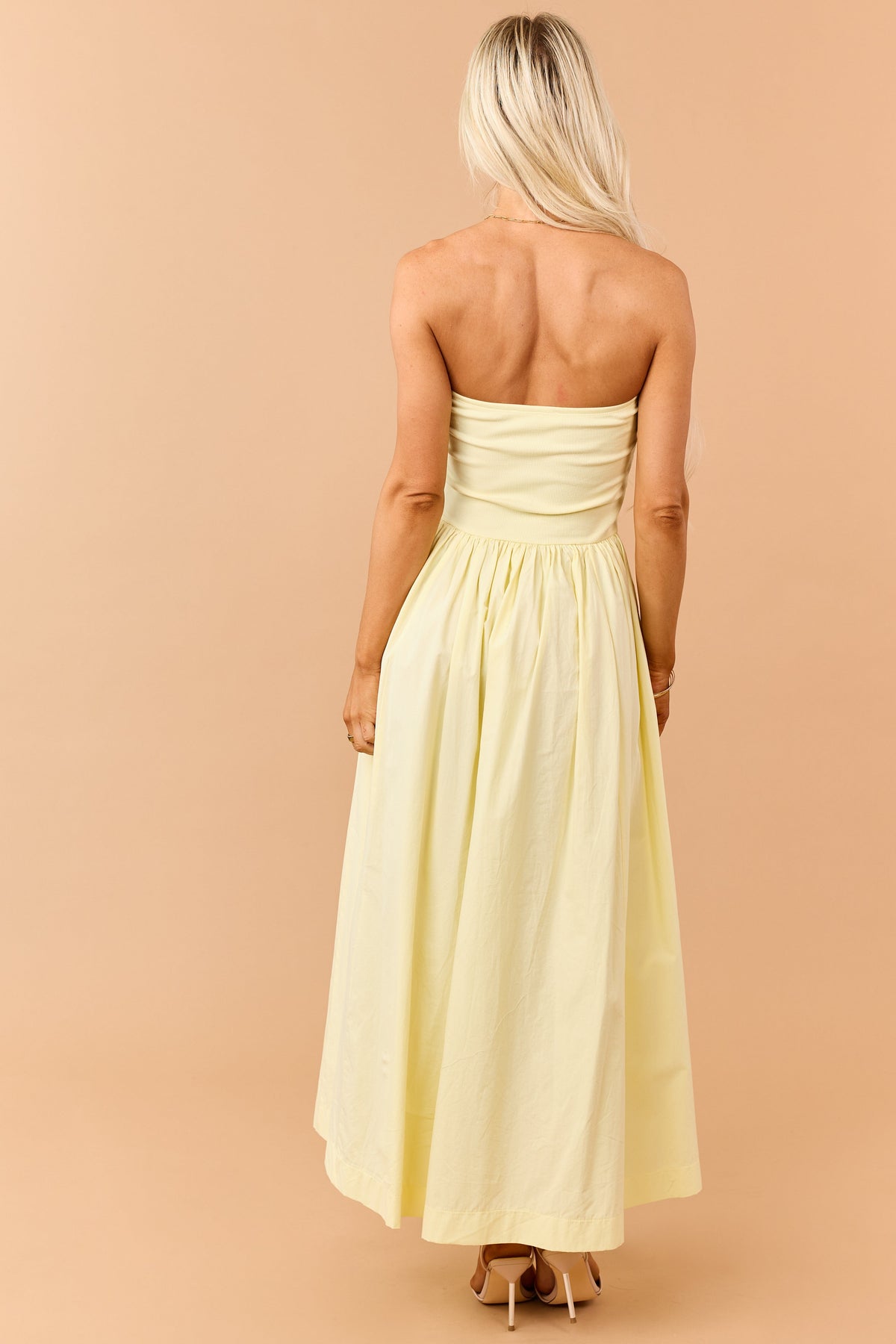 Honeysuckle Strapless Knit Contrast Cotton Maxi Dress