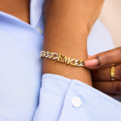 Initial Curb Bracelet (Gold/Silver)