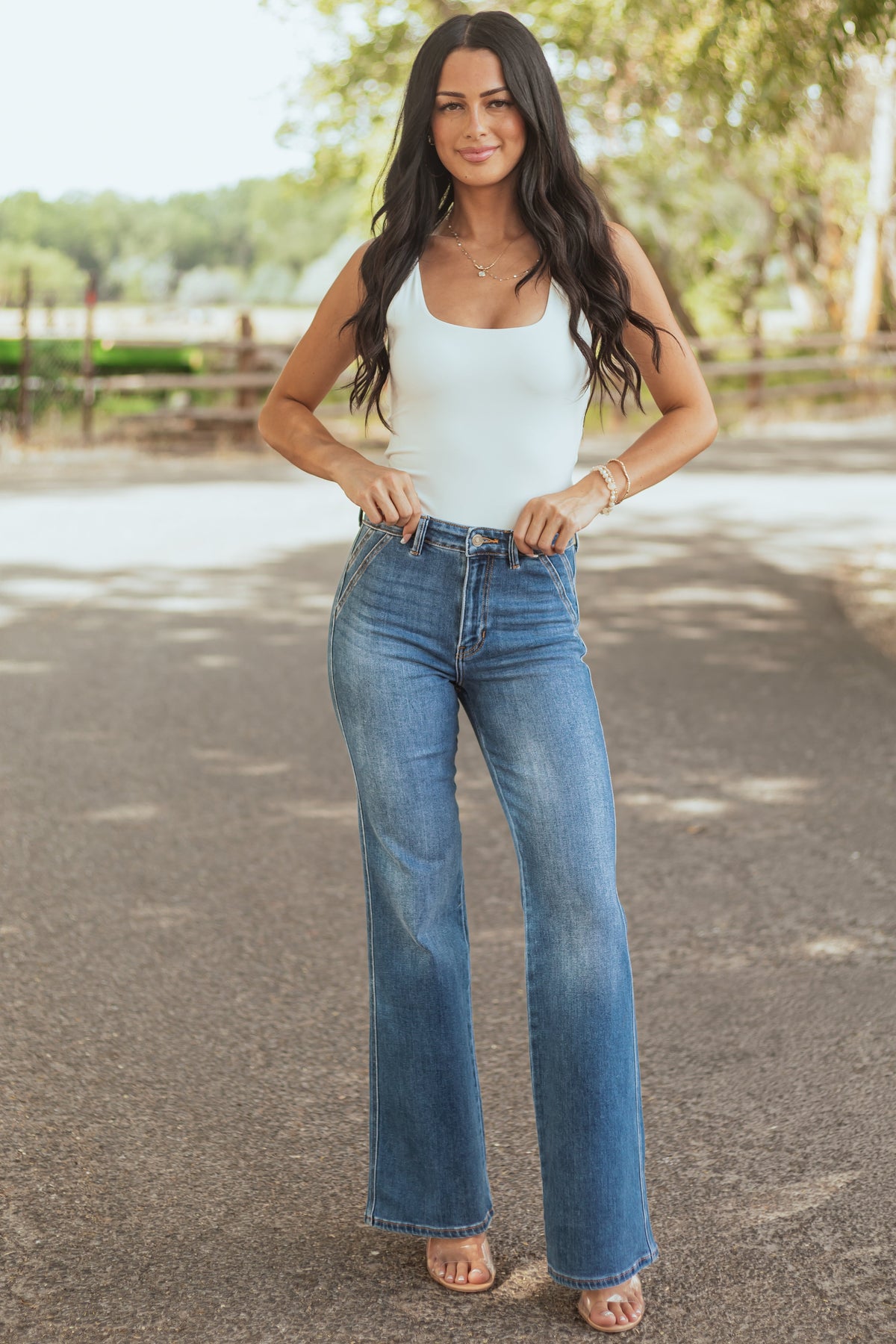 KanCan Medium Wash Ultra High Rise Flare Jeans