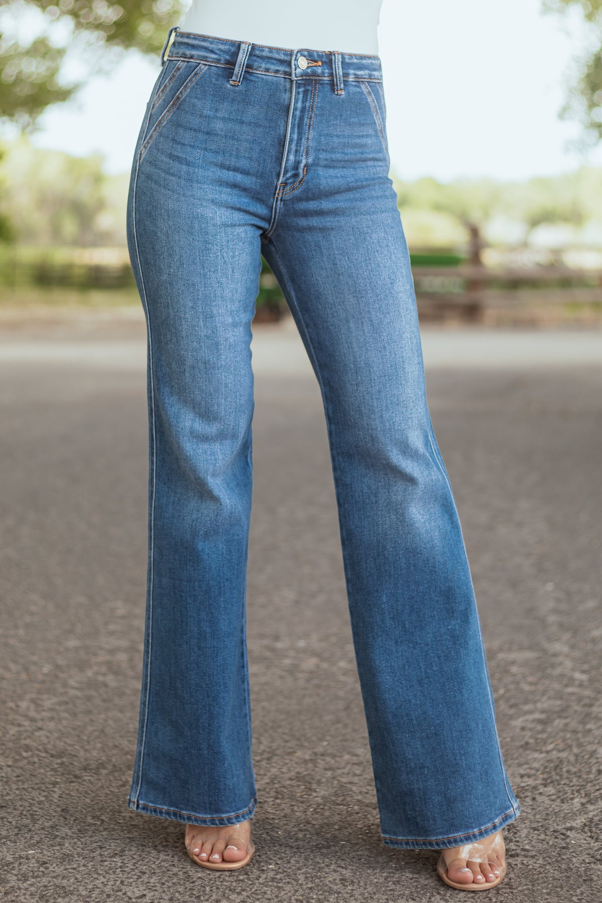 KanCan Medium Wash Ultra High Rise Flare Jeans