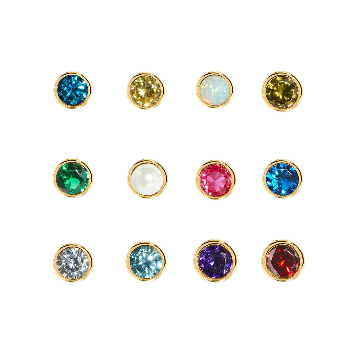 Double Initial Icon - Birthstone (Gold)