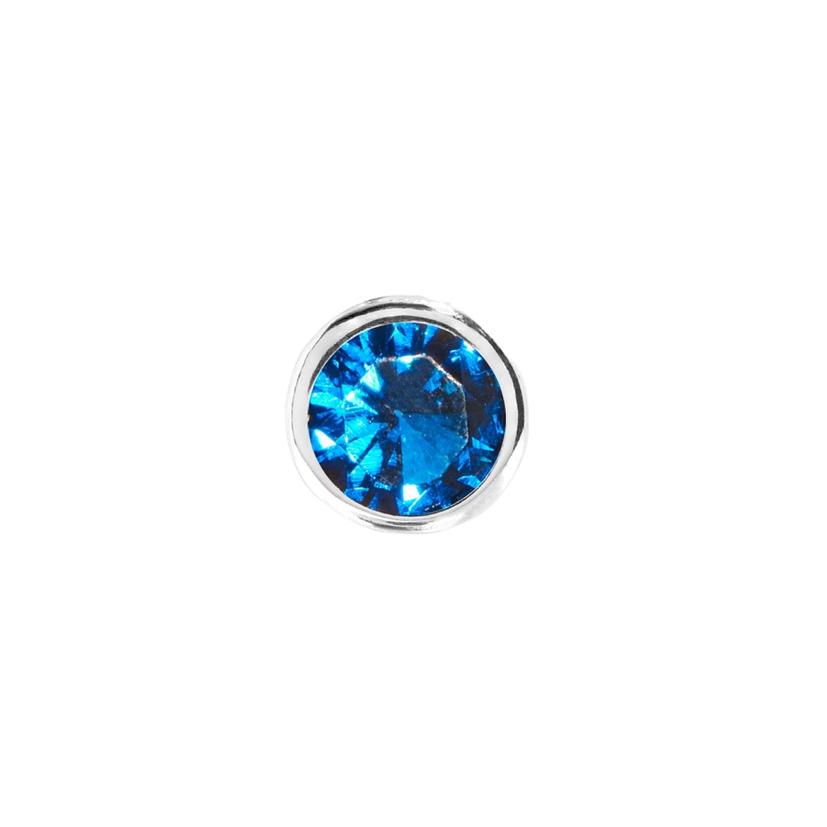 Birthstone Huggie Charm (Silver)