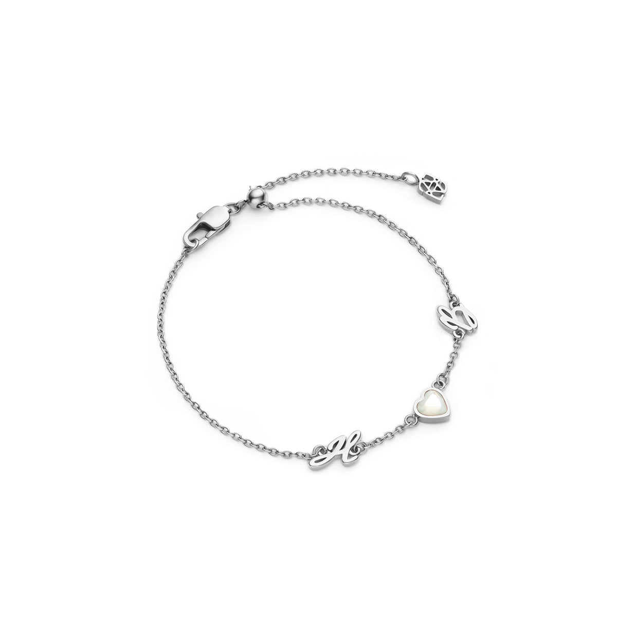 Made Mine Initials & Birthstone Bracelet (Silver)