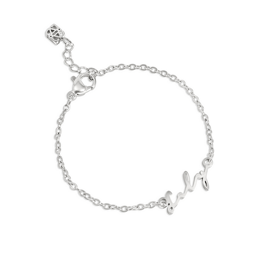 Mini Me Signature Name Bracelet (Silver)