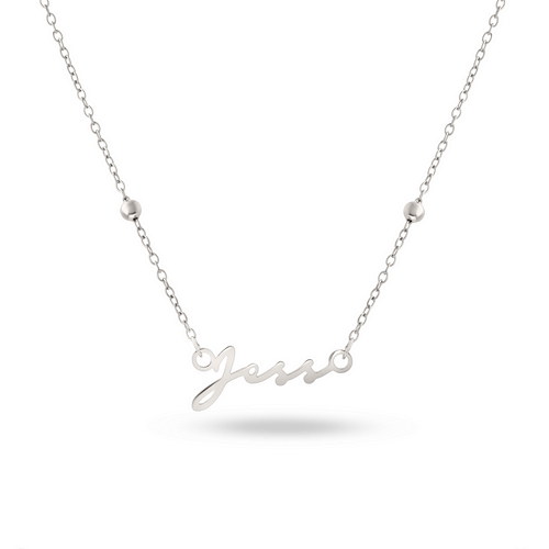 Mini Signature Name Necklace (Silver)