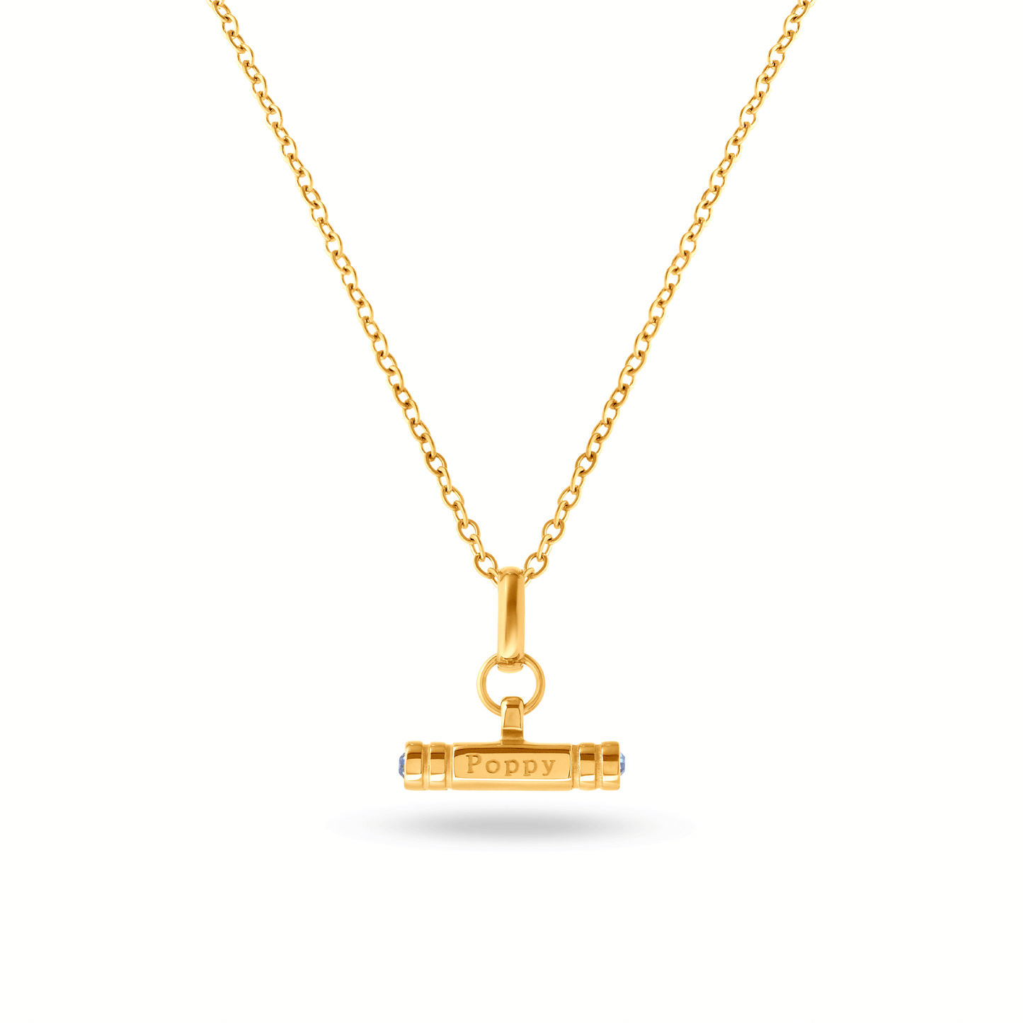 Mini Custom Stamped T-Bar Necklace (Gold)