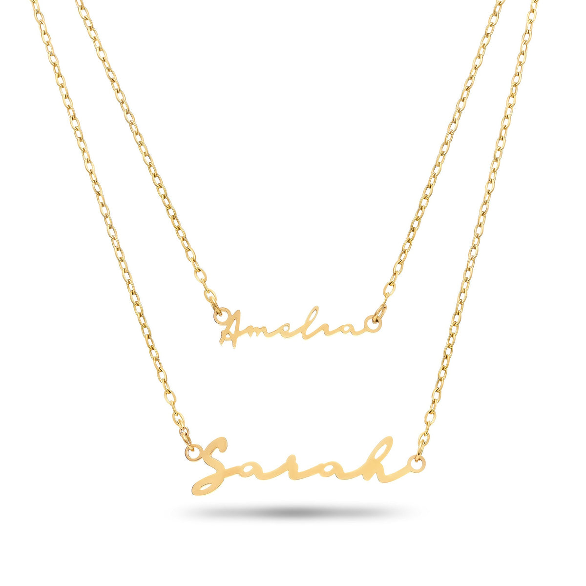 Matching 'Mini & Me' Signature Name Necklace Set (Gold)