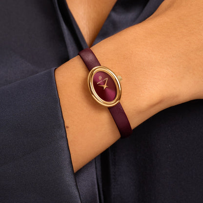 Monroe Burgundy Leather Watch
