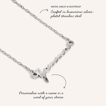 Mini Signature Name Necklace (Silver)