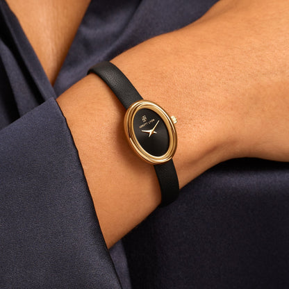 Monroe Black Leather Watch