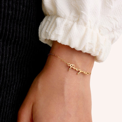 Matching 'Mini & Me' Signature Name Bracelet Set (Gold)