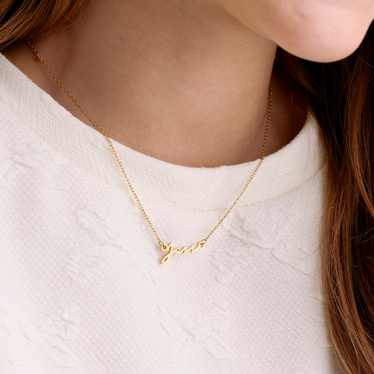 Matching 'Mini & Me' Signature Name Necklace Set (Gold)