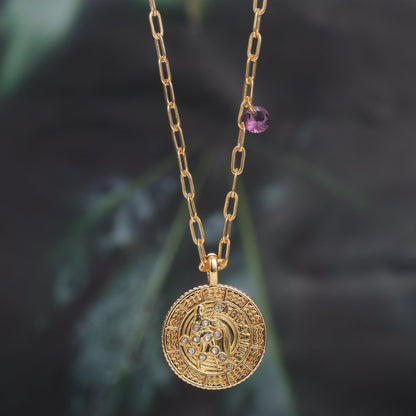 18K Gold Plated Zodiac Birth Coin