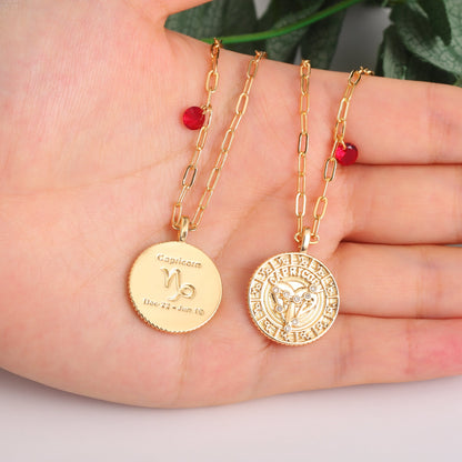 18K Gold Plated Zodiac Birth Coin