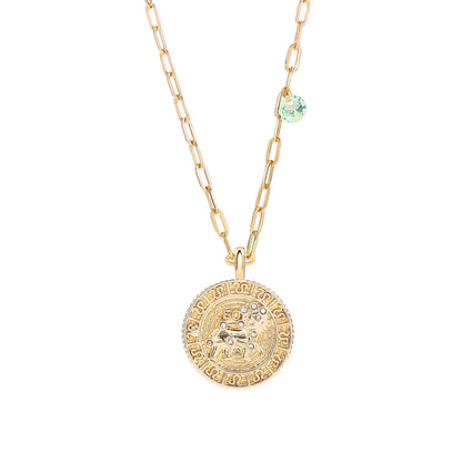 18K Gold Plated Zodiac Birth Coin