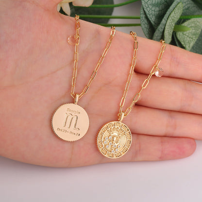 18K Gold Plated Zodiac Birth Coin