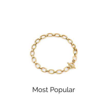 Oval Link Chain Bracelet (Gold)