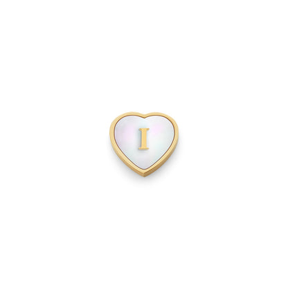 Pearl Heart Charms (Gold) - Initials