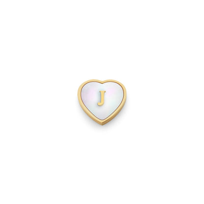 Pearl Heart Charms (Gold) - Initials