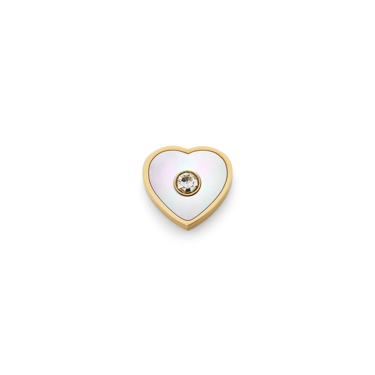 Pearl Heart Charms (Gold) - Initials