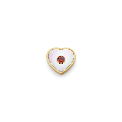 Pearl Heart Charms (Gold) - Birthstone