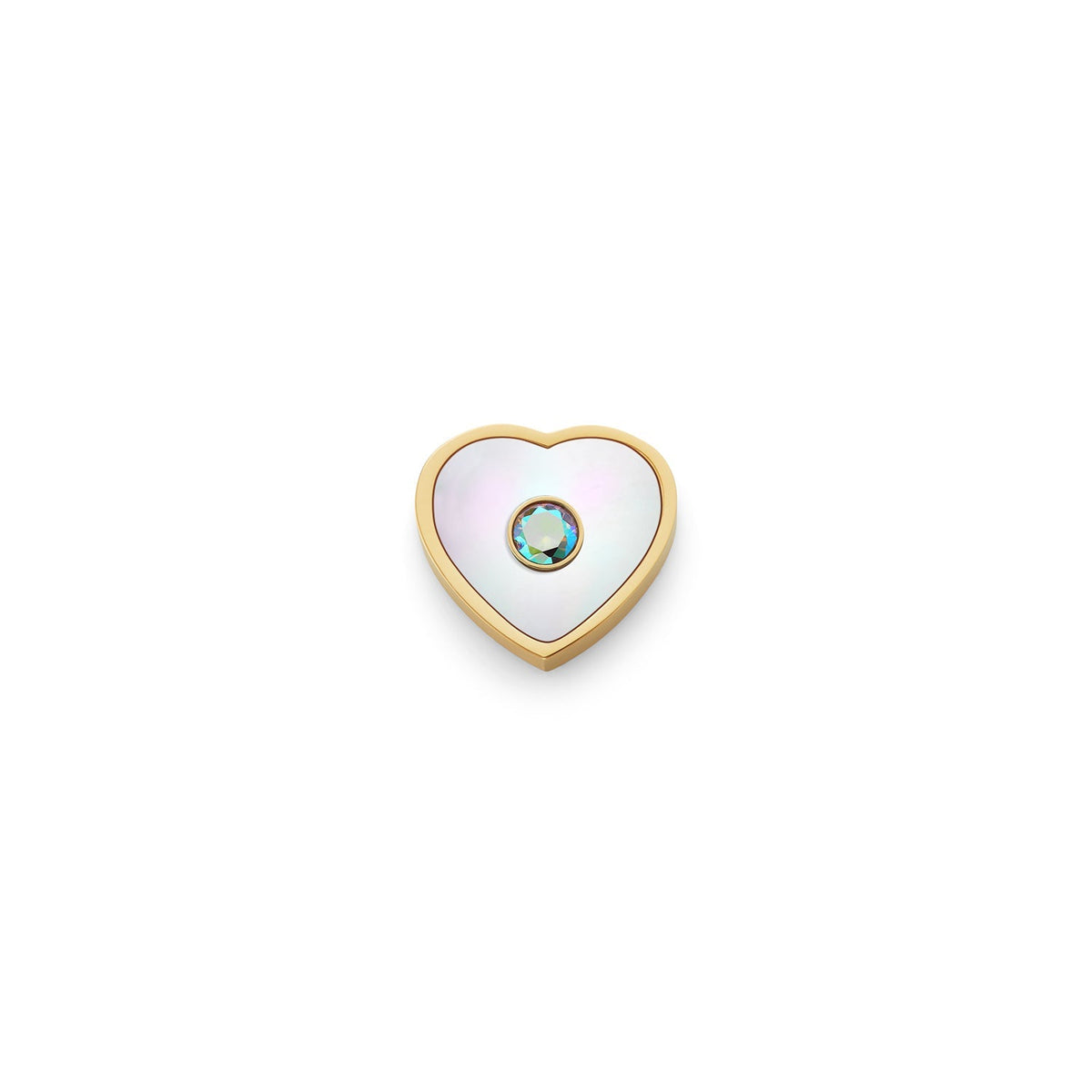 Pearl Heart Charms (Gold) - Birthstone