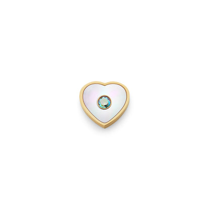 Pearl Heart Charms (Gold) - Birthstone
