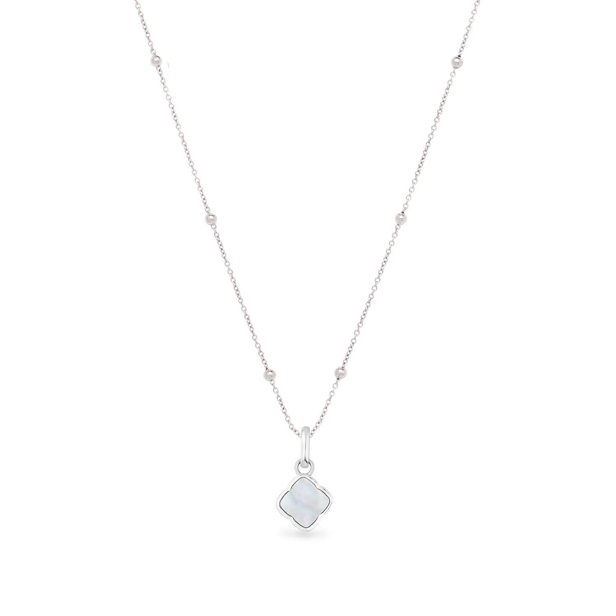 Pearl Clover Necklace (Silver)