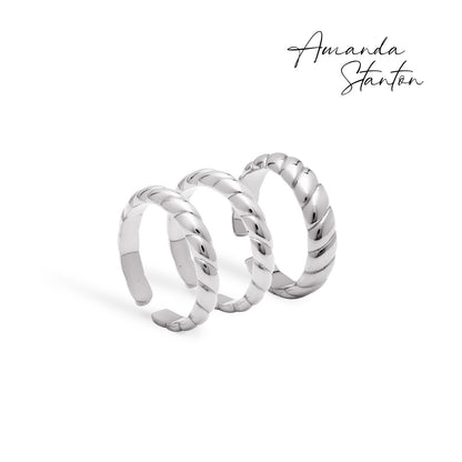 Rope Ring Stack (Silver)