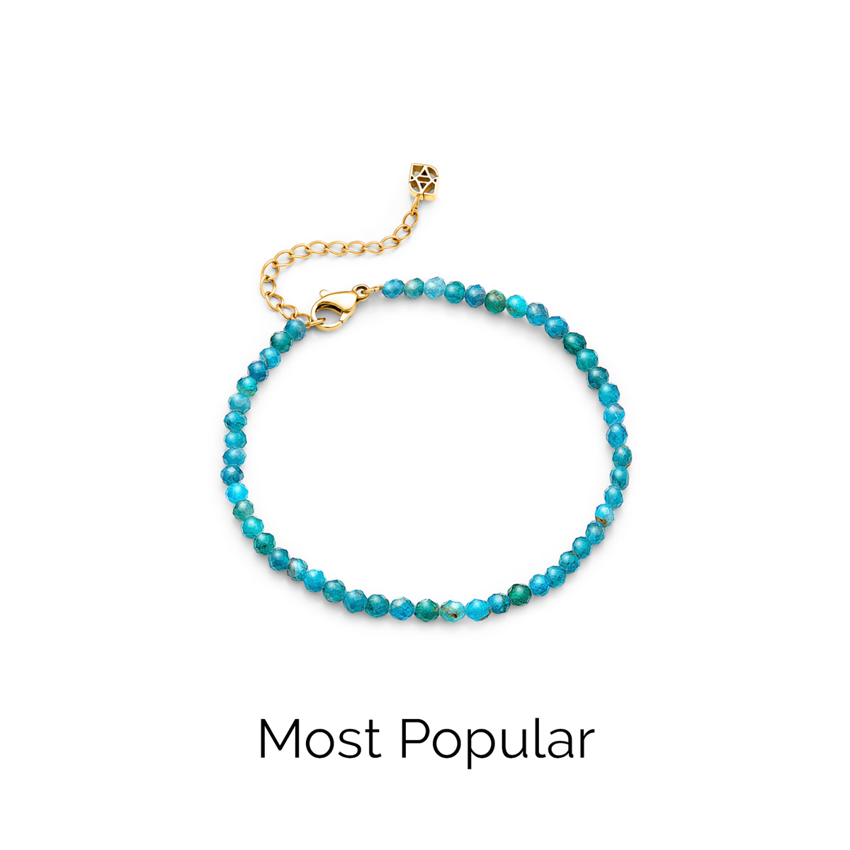 Layering Blue Apatite Beaded Bracelet (Gold)