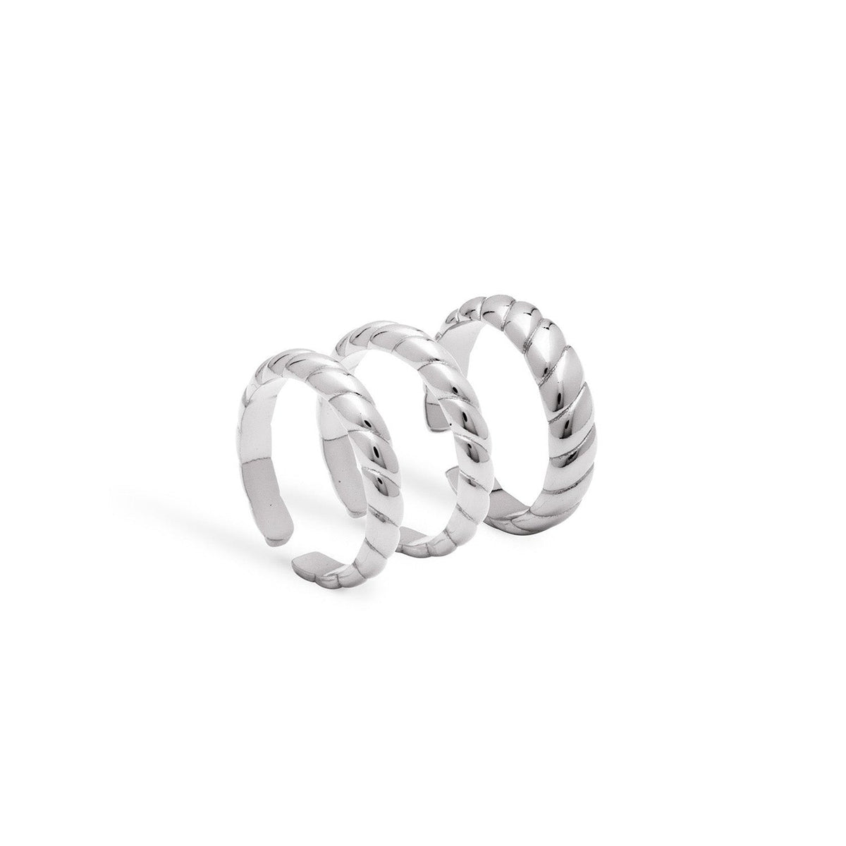 Rope Ring Stack (Silver)
