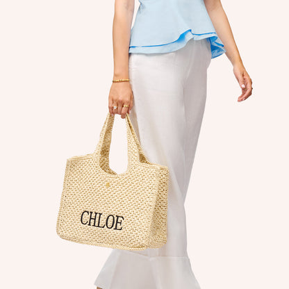 Personalised Raffia Bag