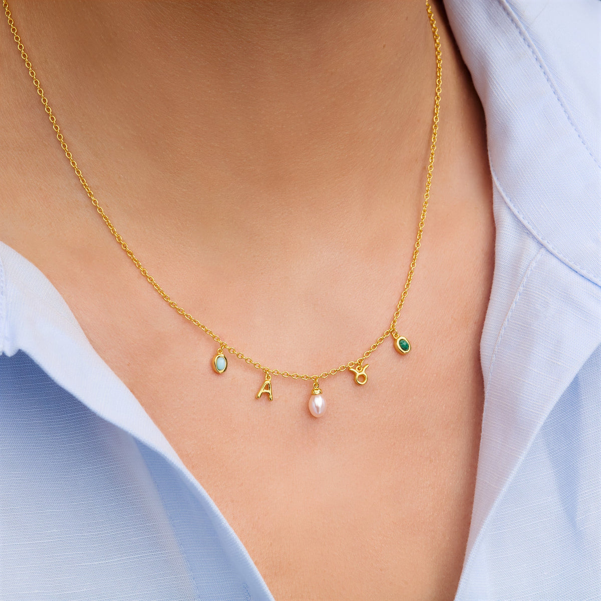Made Mine Fine Charm Necklace (Gold)