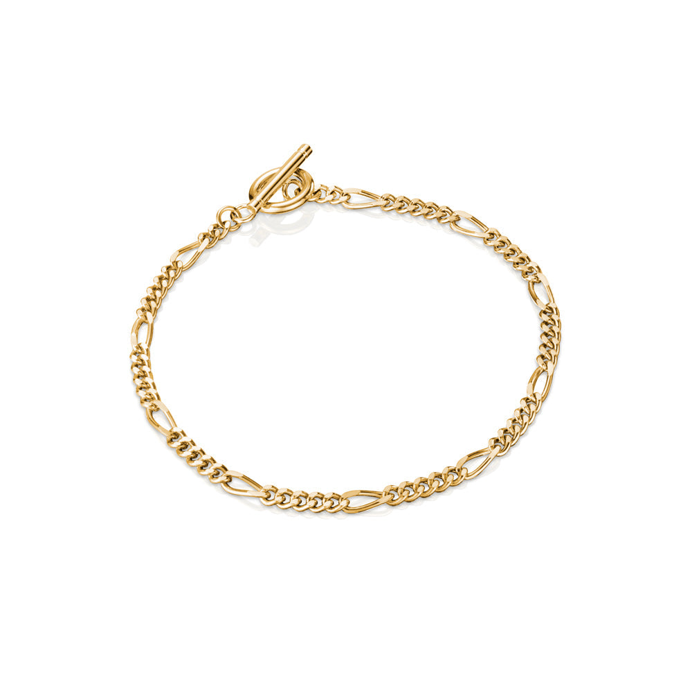 Small Figaro Chain Bracelet (Gold)