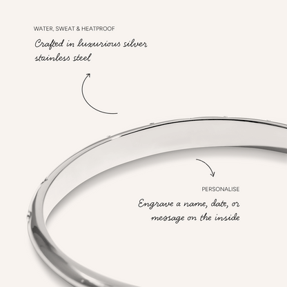 Custom Moon and Back Bangle (Silver)