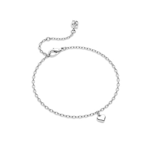 Fine Molten Heart Bracelet (Silver)
