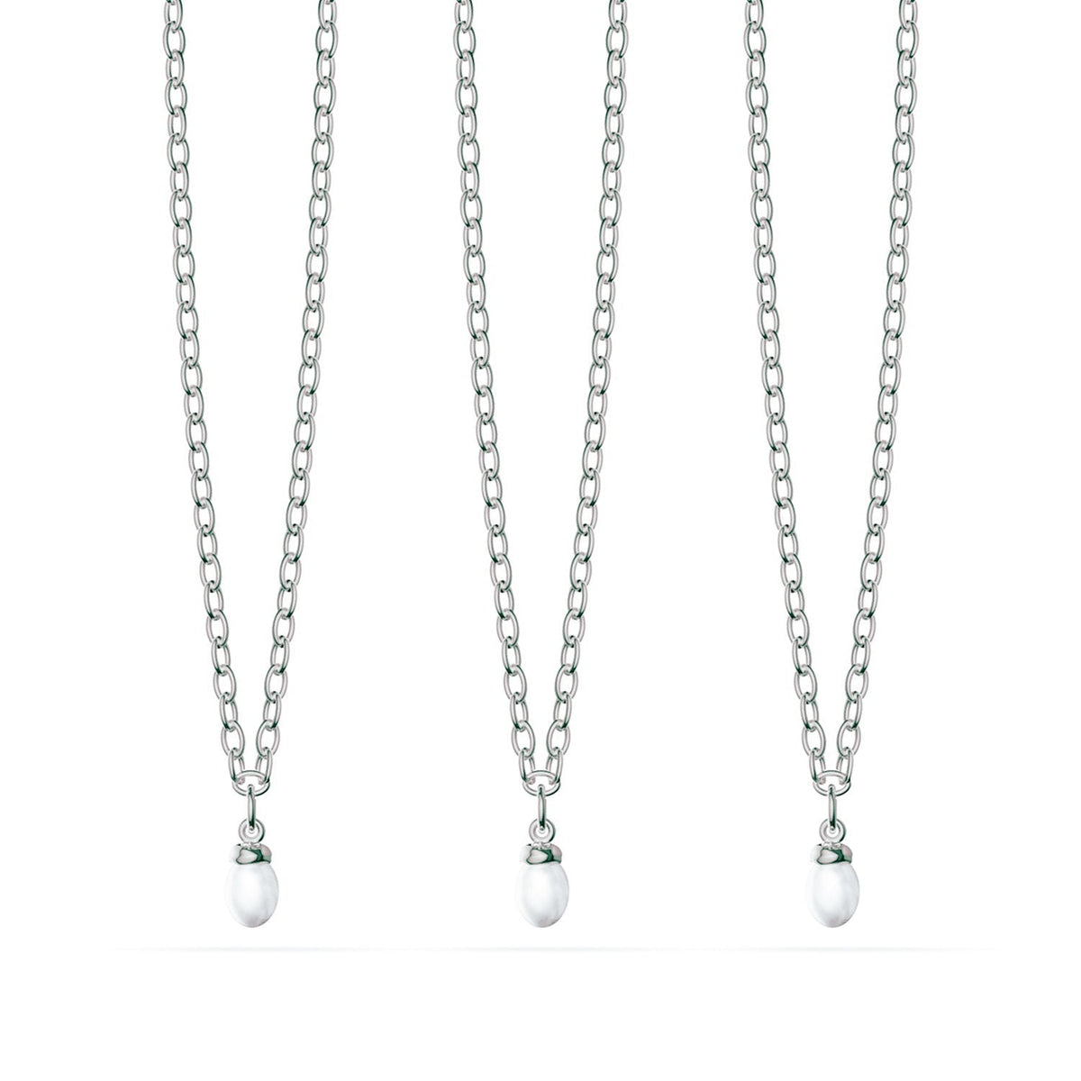 Fine Organic Pearl Necklace Bridesmaid Gift Set (Silver)