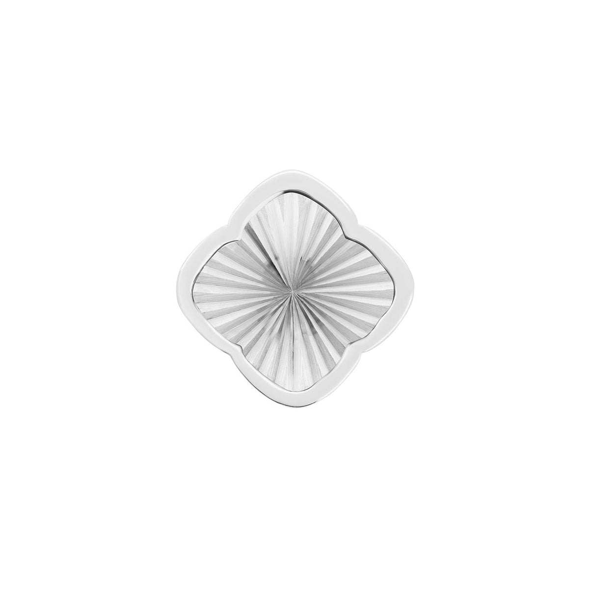 Rosette Textured Clover Charms (Silver) - Plain Clover